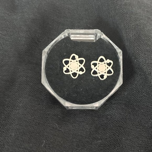 Tiny Stainless Steel Hypoallergenic Atom Energy Earrings - Picture 1 of 1